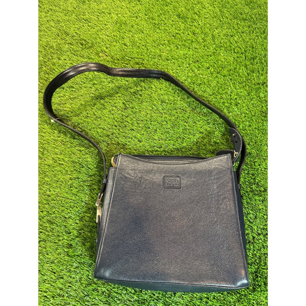 Casa Lopez S A Dark‎ Blue Leather Shoulder Bag Art 1082